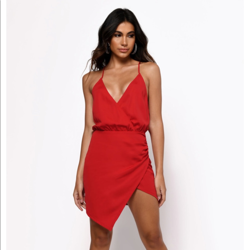 Tobi Jamie Wrap Red Dress, NEVER WORN!